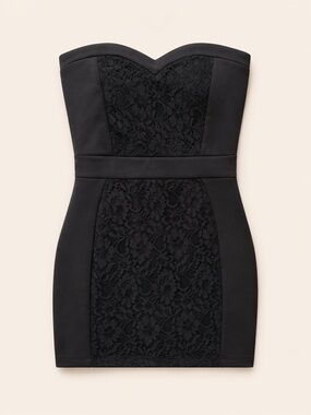 3/$30 - Ardene Black Strapless Lace Panel Bodycon Mini Dress in size Medium